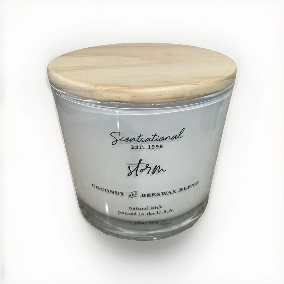 Vela Scentsational Mezcla Natural de Cera de Coco 26 OZ Aroma Tormenta 3 Mechas Nueva Leer Foto 4 de 4