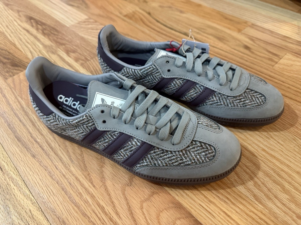 Adidas Samba OG Harris Tweed Shoes - Wonder Beige (Herringbone