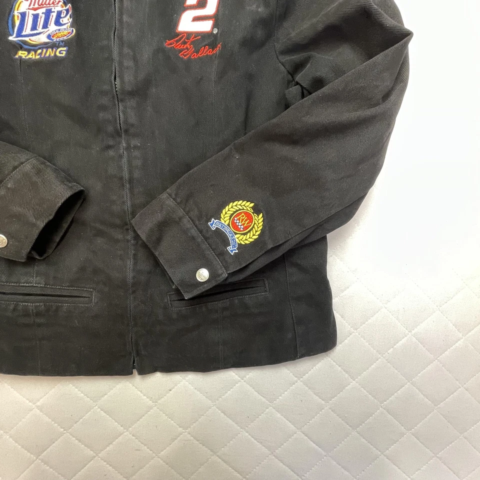 Chaqueta NASCAR De Colección Mujer XL Negra Rusty Wallace 2 Miller Lite Chase Auténtica Foto 2 de 4