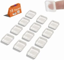 Rubber feet for Cutting Board, Board Feet Medium Square 18pcs, Clear 