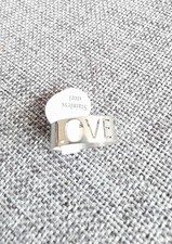 Stainless Steel LOVE Cut Ring Silver Band Romantic Minimalist Unisex Jewellery