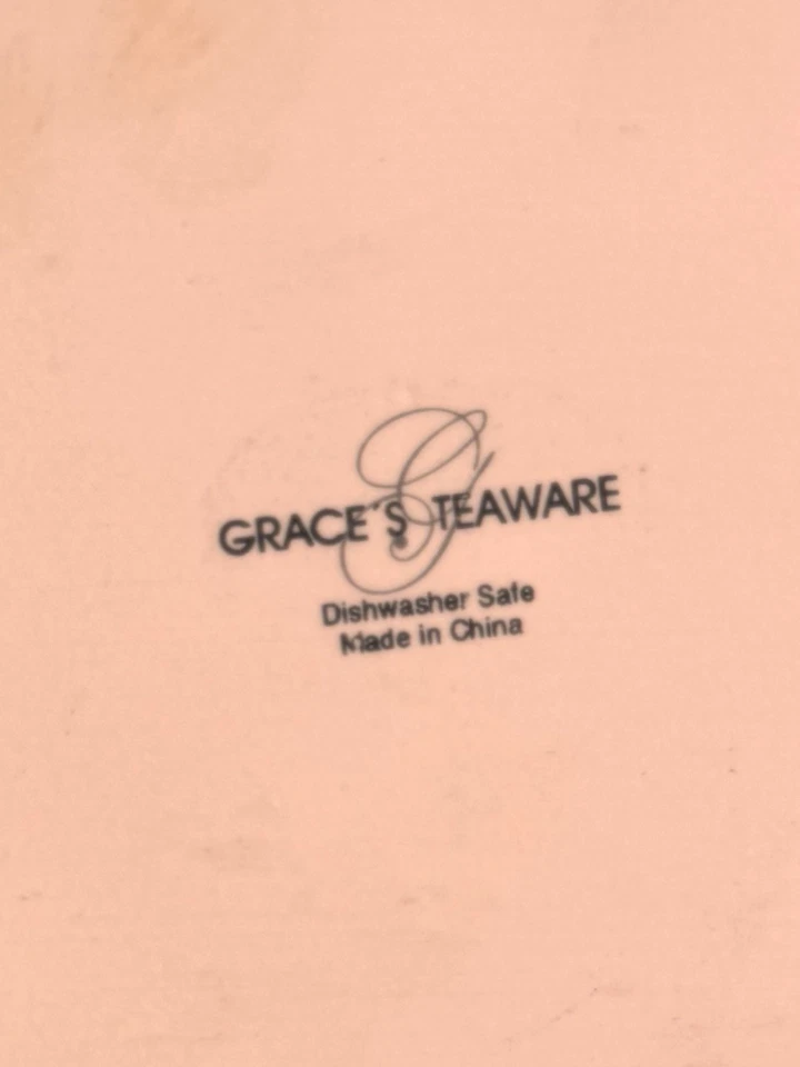 Grace's Teaware 11" x 5.5" Tea Service Tray Purple Floral Gold Trimmed - Image 4 of 4