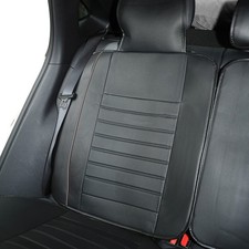 Leather Car Seat Covers For Cars SUV Pick-up Truck Universal Full Set Black