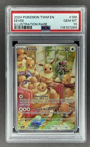 Eevee 188/167 PSA 10 GEM MINT Pokemon Twilight Masquerade Illustration Rare