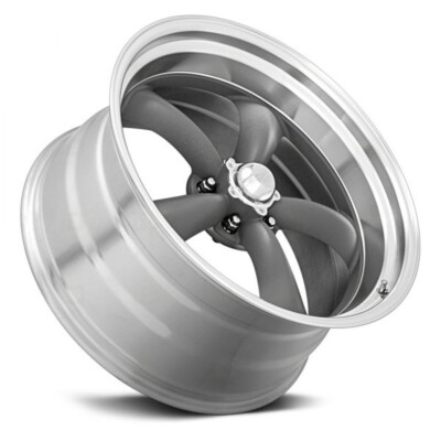 17 TORQ THRUST GRAY GREY POLISHED LIP 17X8 WHEELS RIMS AMERICAN RACING ...