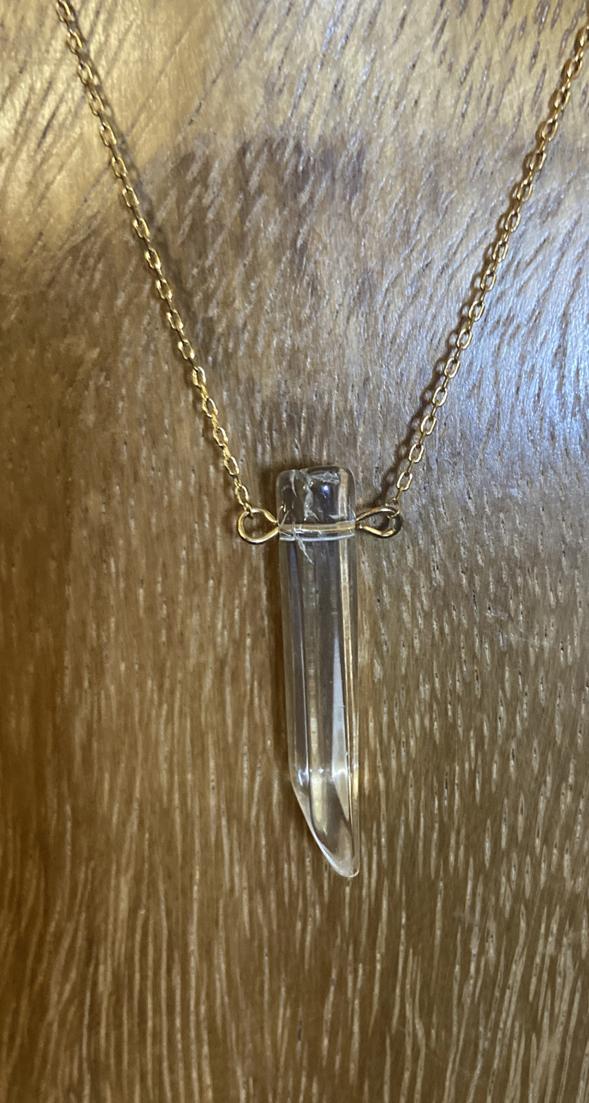 Clear Quartz Crystal Hexagonal Point Pendant Heal… - image 2