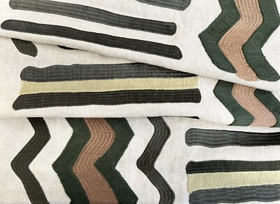 2.9 Yards KASAI By Zimmer Rohde Embroidered Drapery Upholstery Fabric
