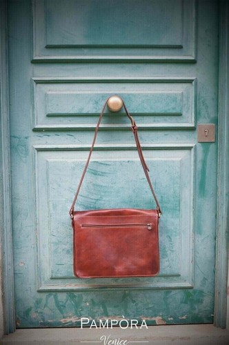 Bolso de hombro de cuero genuino para mujer nuevo hecho a mano - Imagen 4 de 7