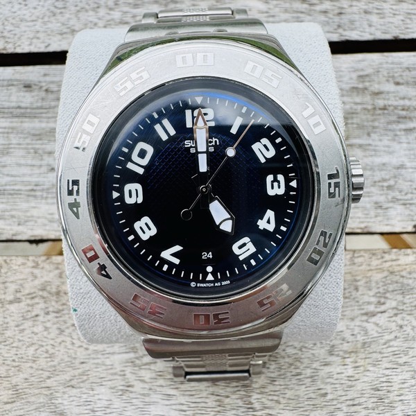 Vintage Swatch Irony Mens Watch Sea Power YNS410G 44m -  Blue Dial
