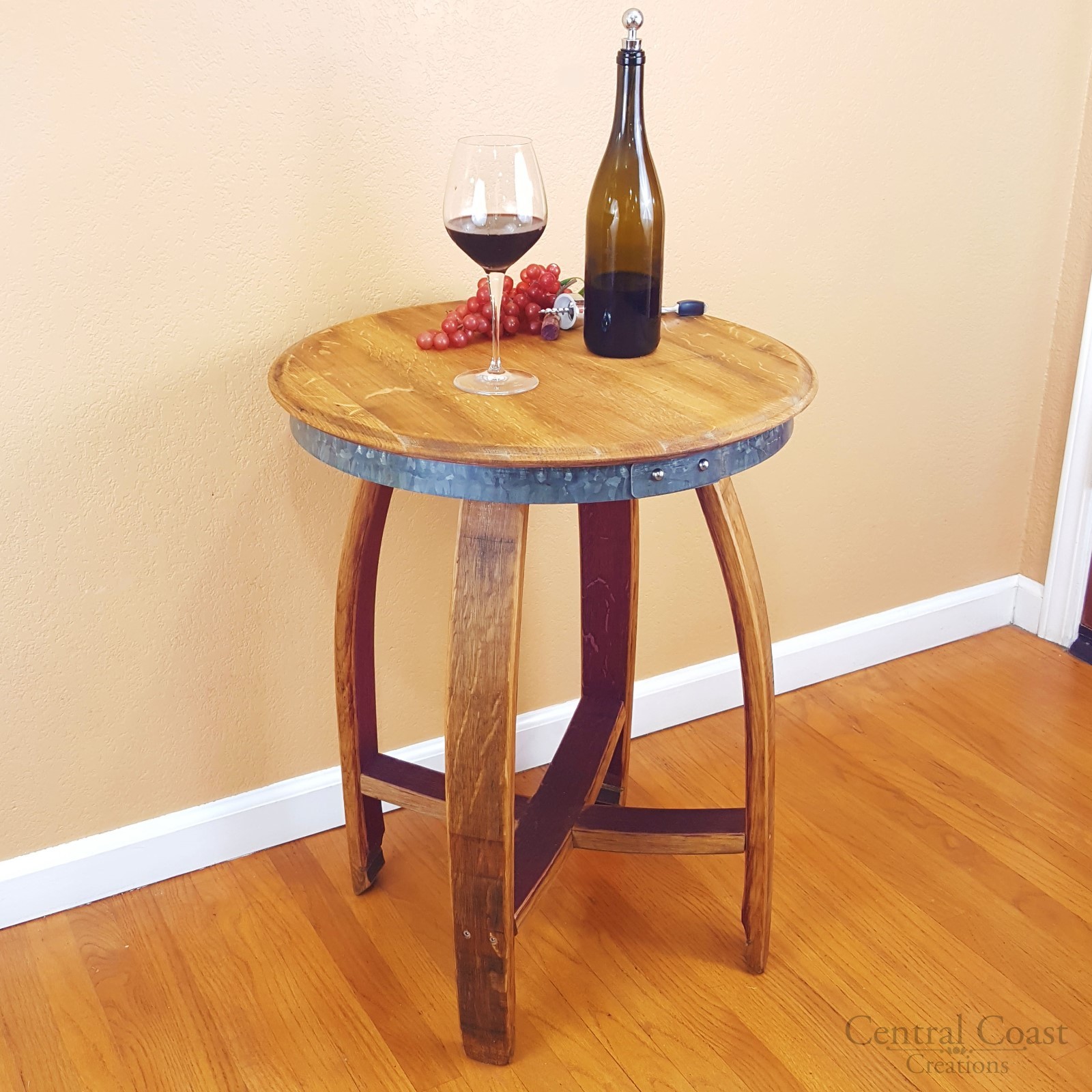 Isabella Wine Barrel End Side Chair Sofa Table Rustic Furniture Living Room Hoop