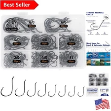2X Strong Offset Circle Hooks for Saltwater Fishing - 150pcs Catfish Tackle Kit