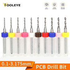 10Pcs PCB Drill Bit Set Micro Carbide CNC 0.1-3.175mm UK