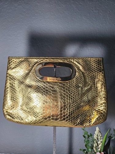 Michael Kors Gold Clutch with Gold Handle - Picture 5 of 8