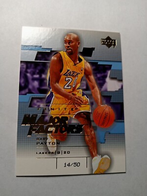 Gary Payton 2003 Upper Deck Finite #14/50 Major Factors Card 281