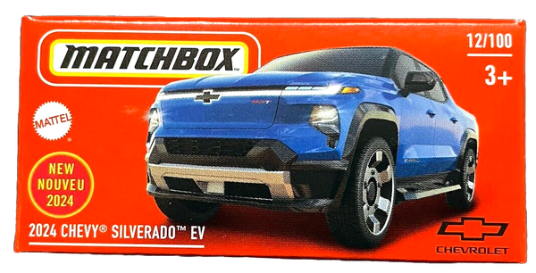 Matchbox 2024 Chevy Silverado Ev 12/100 2024 Power Grabs Mbx 1:64 Modellauto Usa-image