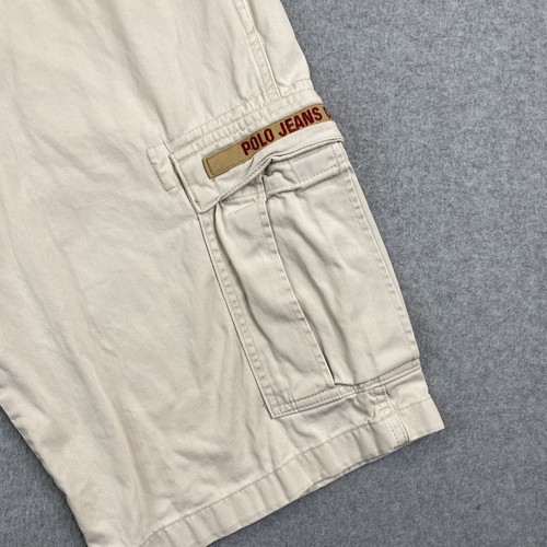 Polo Jeans Co Ralph Lauren Pantalones Cortos Carga Para Hombres 31 Carguero Beige Logo Envejecido* - Imagen 3 de 20