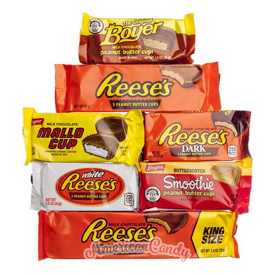 Erdnussbutter-Mix:  14 verschiedene Sorten Peanut Butter Cups (51,43 /kg)