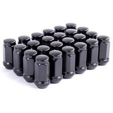 24 Pc 14x1.5 Lug Nuts Black 19mm Hex Compatible With Chevy Gmc 6 Lug Aftermarket