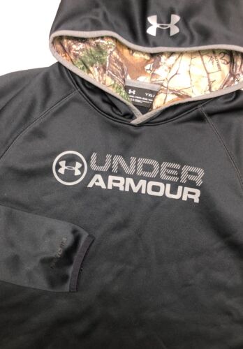 Under Armour Storm Youth Boys YXL Hoodie Cold Gear Loose Realtree Xtra Black