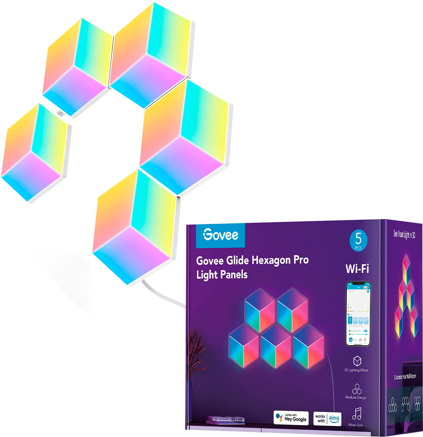 Govee - Glide Hexa Pro Light Panels 5pcs Offline