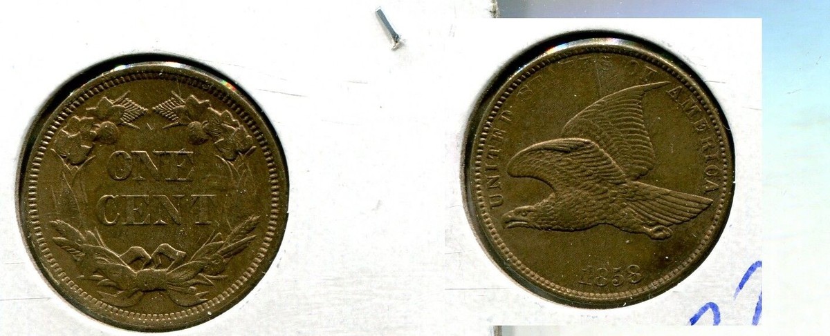 1858 SL FLYING EAGLE PENNY AU BU 3330S | eBay
