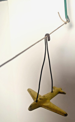 Vintage Metal Airplane Toy String Glider 1 3/4
