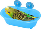 New ListingBird Bath with Mirror Toy Fixable Parrot Bathroom Tub for Small Brids Parrot Can