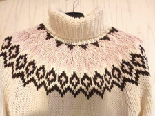 Damen Norwegerpullover Rollkragenpullover Winter Pullover Gr. M