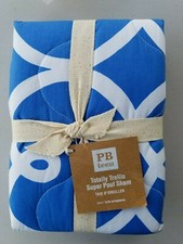   Pottery Barn Teen Totally Trellis Super Pouf Sham Palace Blu Euro #4376