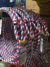 Synco Brand 3 Strand, 9.5 x 60' - RED/WHITE/BLUE Ranch Poly Rope