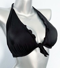 Nwt Victorias Secret Black Capri Ruffle Halter Swim Bikini Top 38C