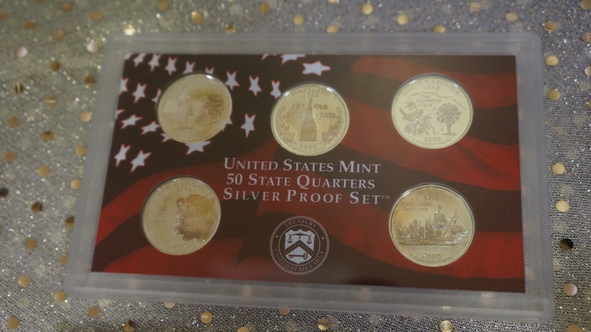 2000 US Mint Silver Proof Set-Complete-10 Coins, Box