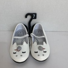 White unicorn slip on shoes toddler size 7 Wonder Nation flexible sole