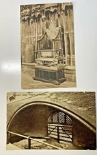 Antique Postcard Westminster Abbey Coronation Chair & Traitors Gate Unposted