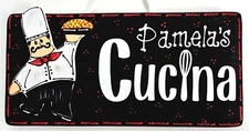 Personalize FAT CHEF CUCINA SIGN Kitchen Name Wall Plaque Bistro Italian Decor