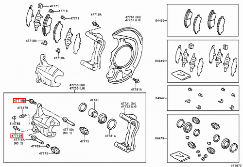 Genuine Pruis ZVW55 ZVW51 ZVW50 RAV4 ACA30 Front Disc Brake Caliper Bolt x2 - Picture 11 of 20