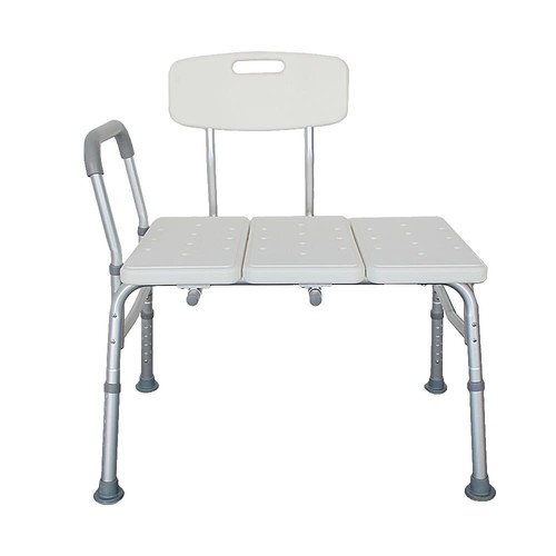 Medroad Foldable Shower Chair With Back & Arms – Heavy Duty 350lb Capacity, Adjustable Height & U-Shape Seat
