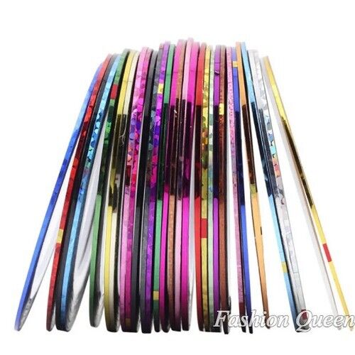 10 Stück Nagelstreifen Band Metallic Garn Linie 3D Nagel Rolle Aufkleber DIY Sticker Dekor - Bild 4 von 13