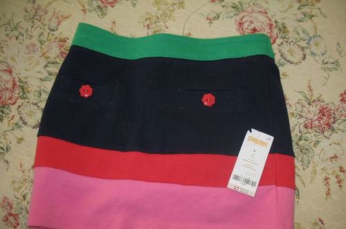 NWT Gymboree Brightest in Class Girls Skirt Skort Navy Green Pink Red Size 6 - Picture 2 of 6