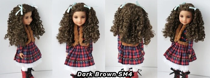 Peluca BJD bastante rizada JD797 de tamaño de 5-6 pulgadas a 11-12 pulgadas de pelo de muñeca Foto 4 de 4