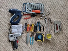 Miscellaneous Lot Of 21. Hand Tools, Electric Stapler, Impact, Laser Level.