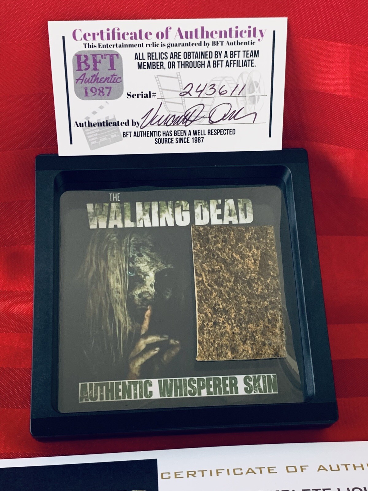 The Walking Dead Authentic Whisperer Skin Framed with COA