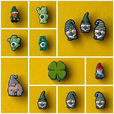 Schuhstecker/Shoe Charms/Pins GLÜCK/KLEEBLATT/WICHTEL/ZWERG/GOOD LUCK/BÄRCHEN