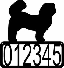 Shih Tzu Trimmed Coat Dog House Address Sign - Made in USA