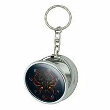 Black Octopus in the Abyss Portable Travel Ashtray Keychain