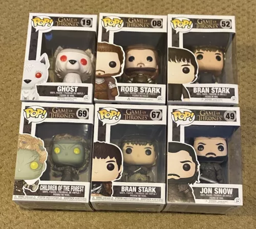 Funko Pop! Game of Thrones Lot of 6 - Robb Stark, Jon Snow, Ghost, Bran, etc)