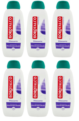 6x Borotalco Bagnodoccia Rilassante Lavendel und Iris Duschgel Schaumbad 450ml