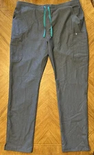 Figs Yola Skinny Scrub Pants Gray Size XL Tall XLT TW2000T Drawstring