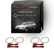 White Angel Eye Led Headlight Halo Kit For 1994-1997 Honda Accord Headlights