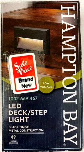 Hampton Bay Black Integrated LED Deck/Step Light New 49 Lumens Low Voltage